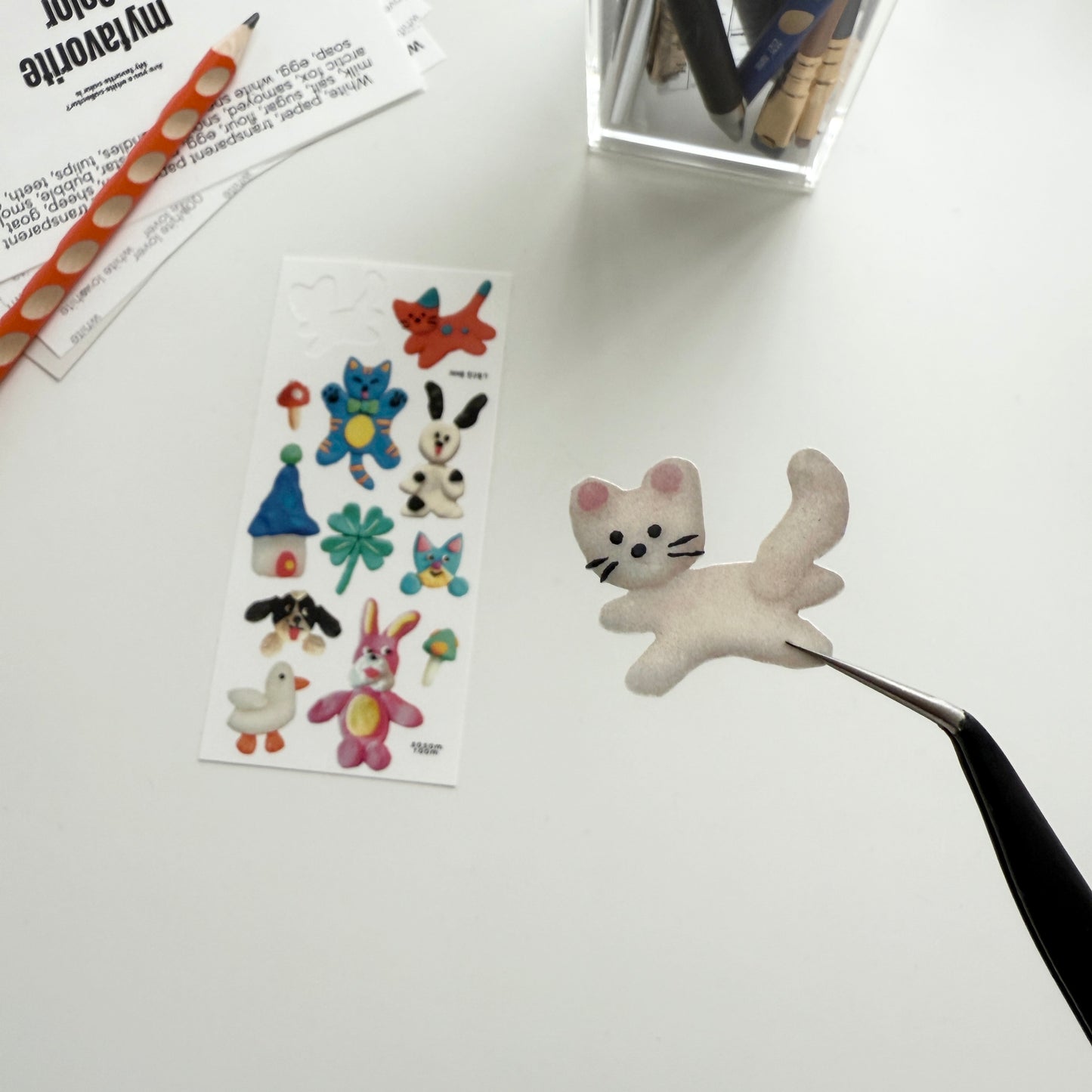 Sosomroom Handmade Clay Animal Sticker Sheet (A)
