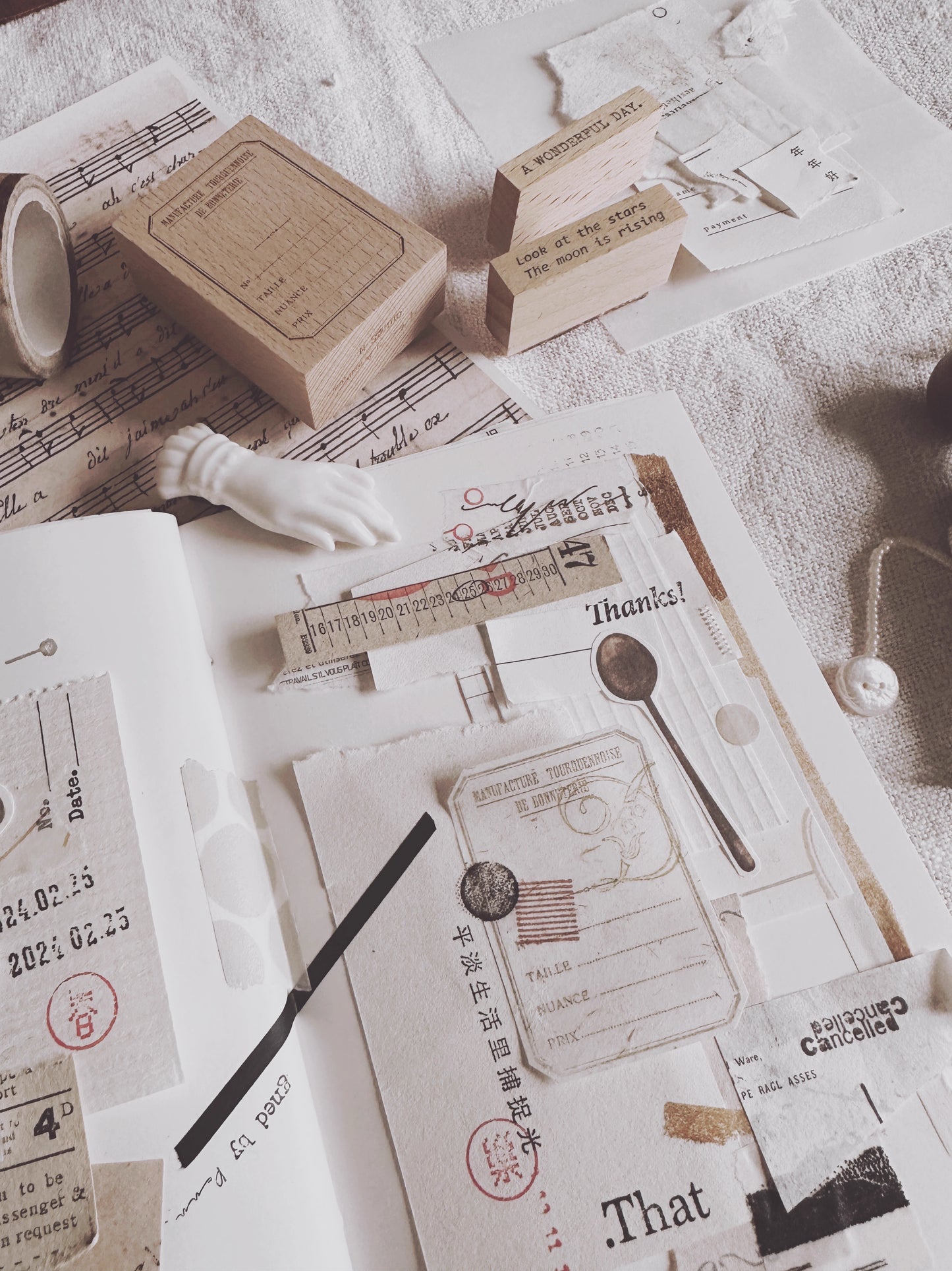 Penny Fei Vintage Tags & Postmarks Rubber Stamps / 7 Designs