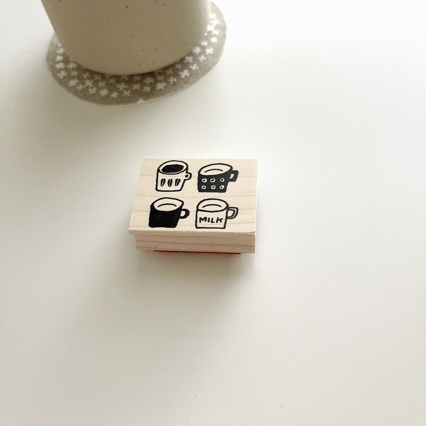 Hankodori 4 Mugs Rubber Stamp 0042