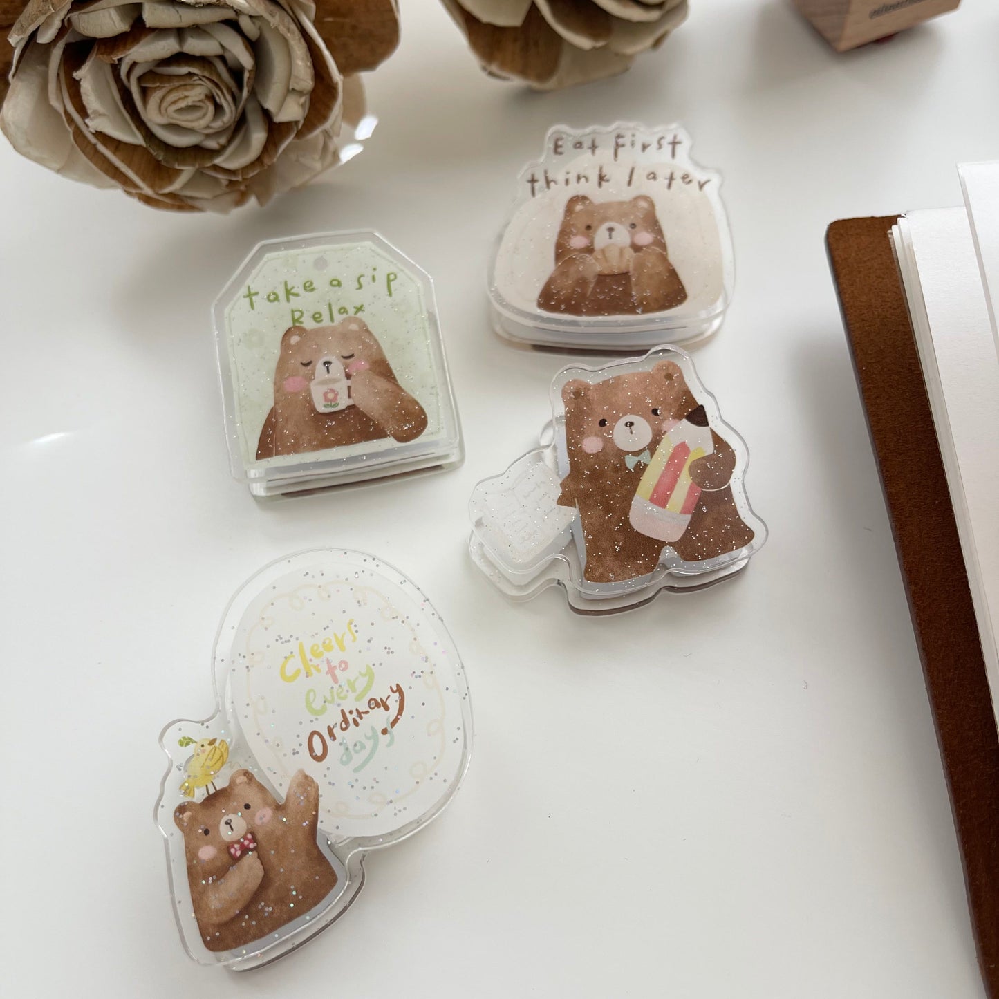 EileenTai.85 Beary Ordinary Day Journal Clips / 5 Options