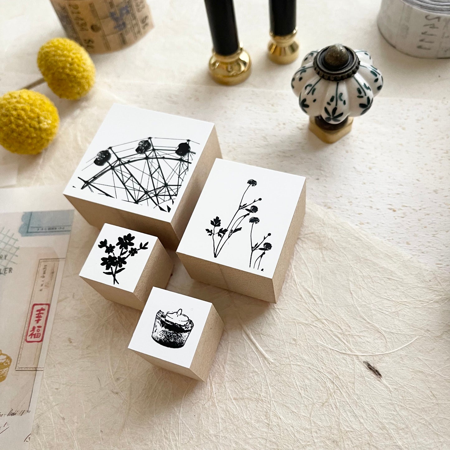 Yohaku Rubber Stamp Group B / 4 Designs