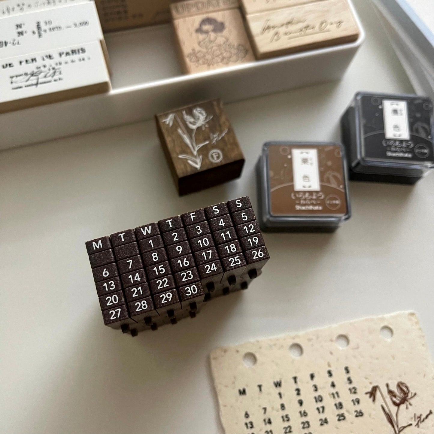 Shachihata Perpetual Connecting Calendar Rubber Stamp