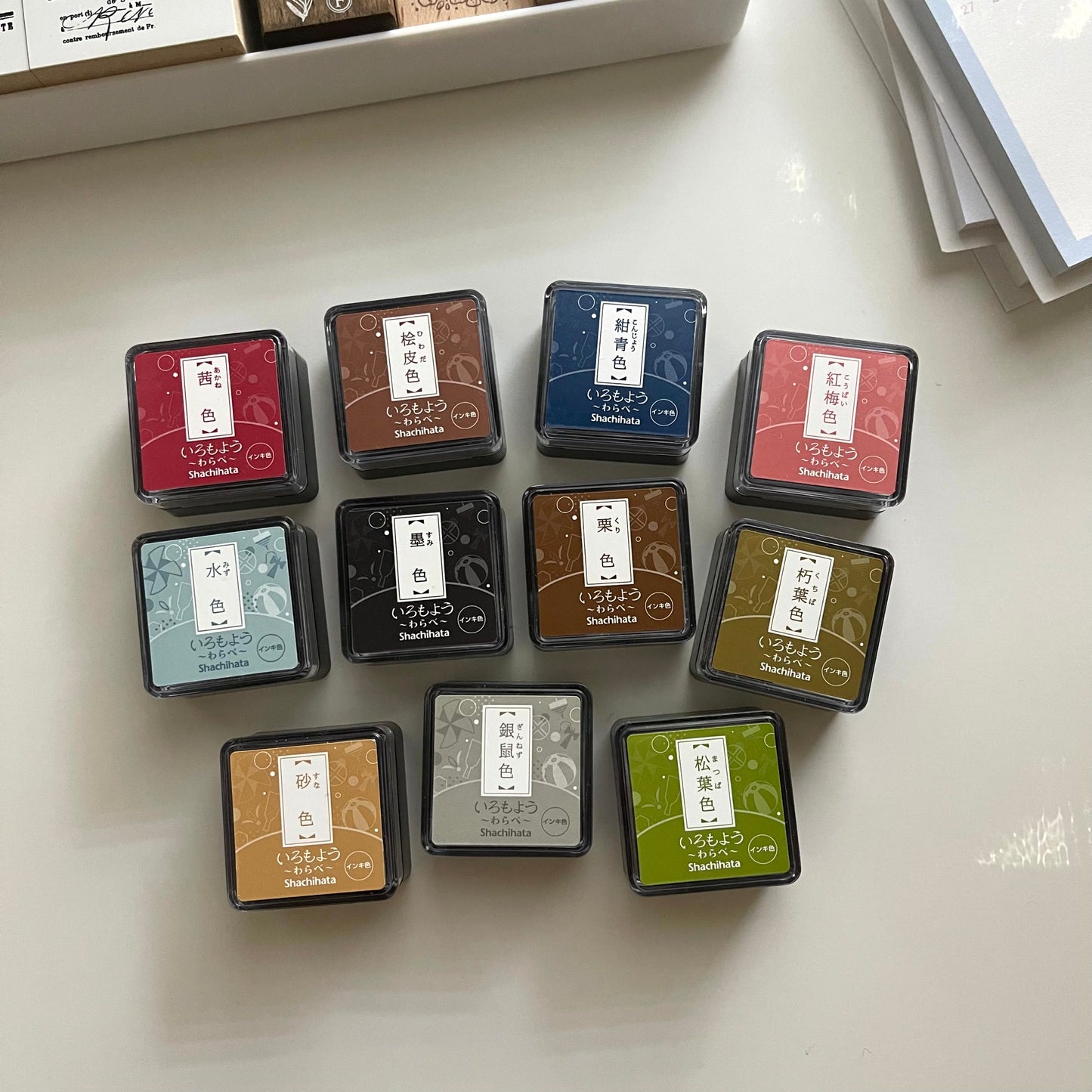 Shachihata Mini Cube Ink Pads / 11 colors