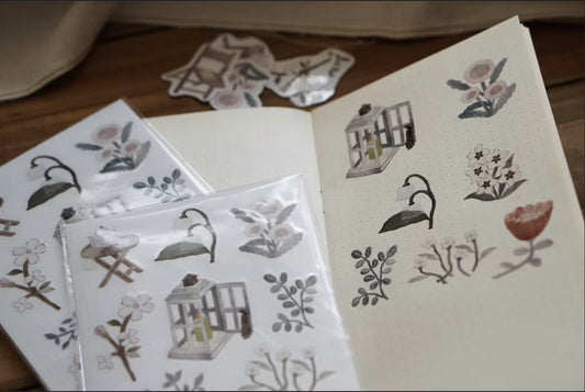 Ivy Snow Afternoon Garden 3D Transfer Sticker Set