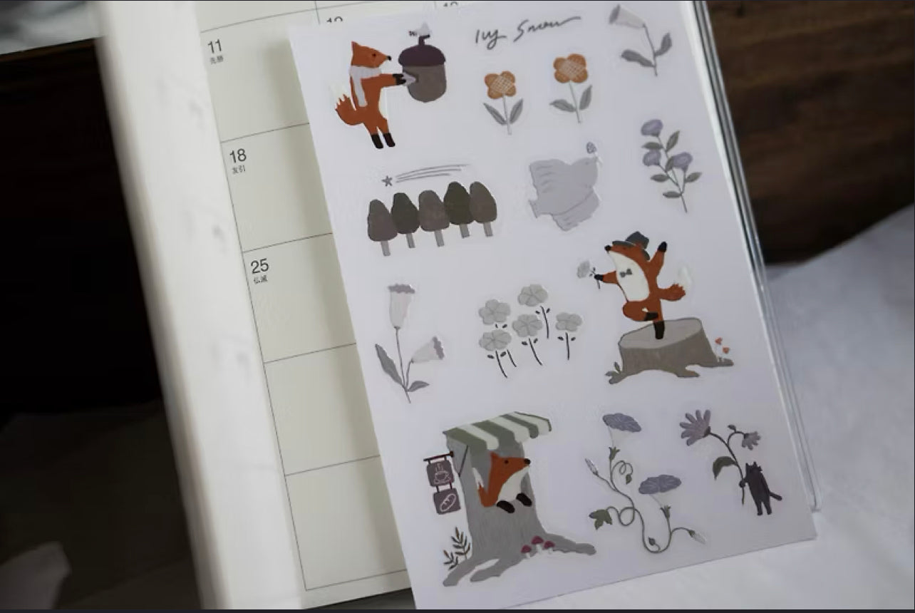 Ivy Snow Mr. Fox 3D Rub-on Sticker Set