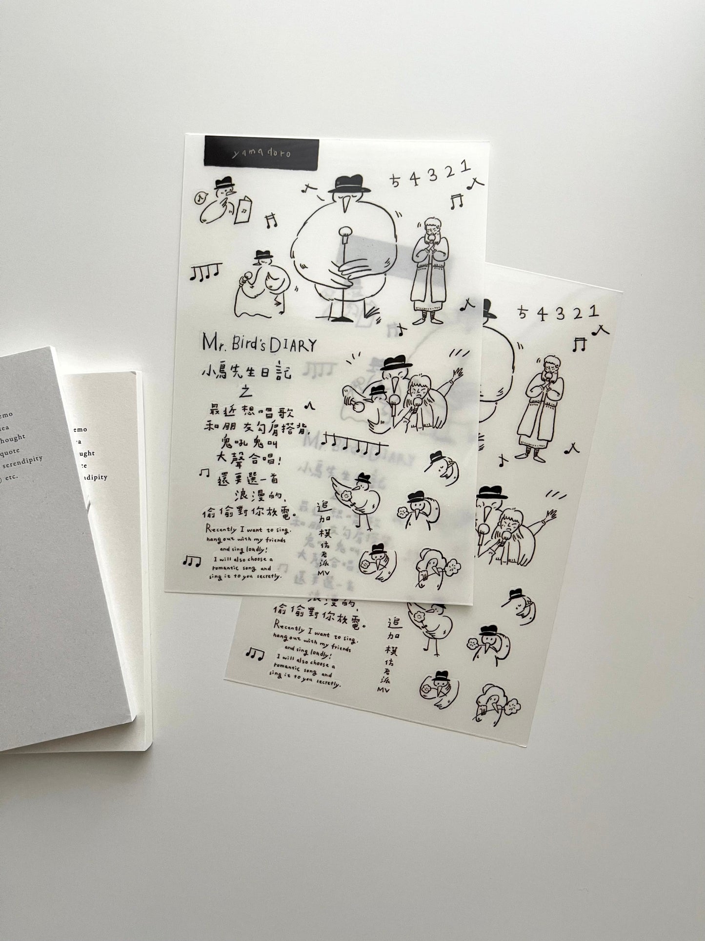 Yamadoro Mr. Bird Sing a Song Transfer Sticker