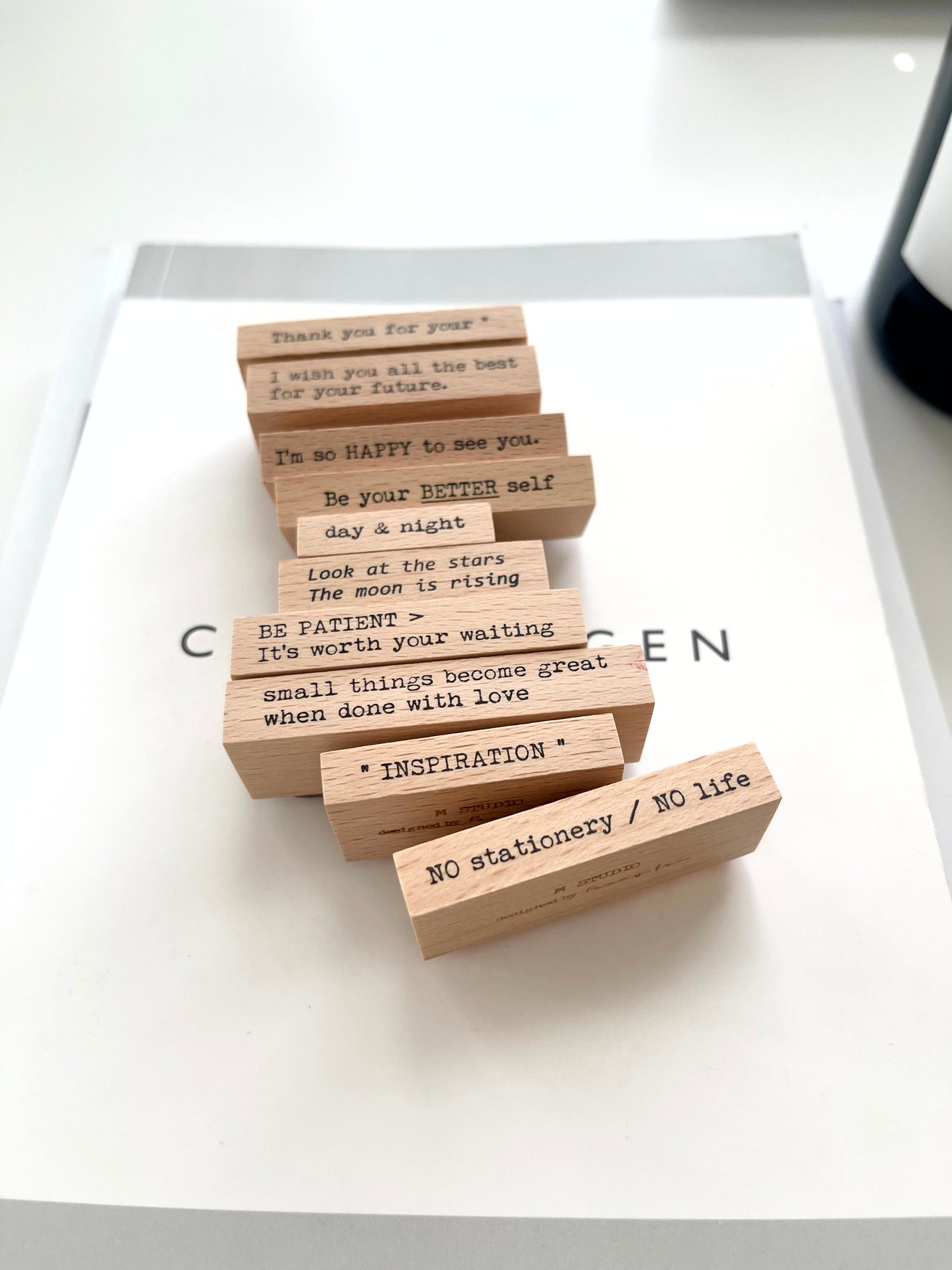 Penny Fei Just Words Rubber Stamps / 10 Designs