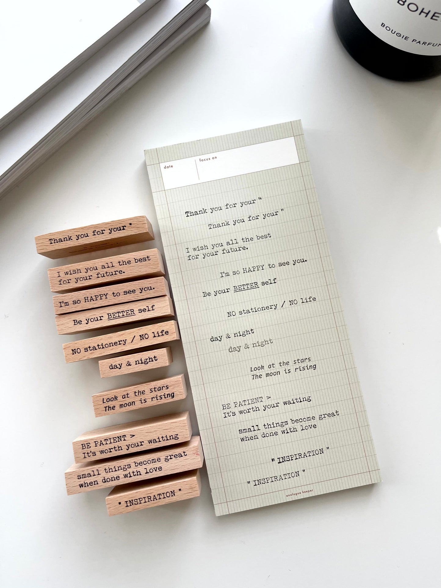 Penny Fei Just Words Rubber Stamps / 10 Designs