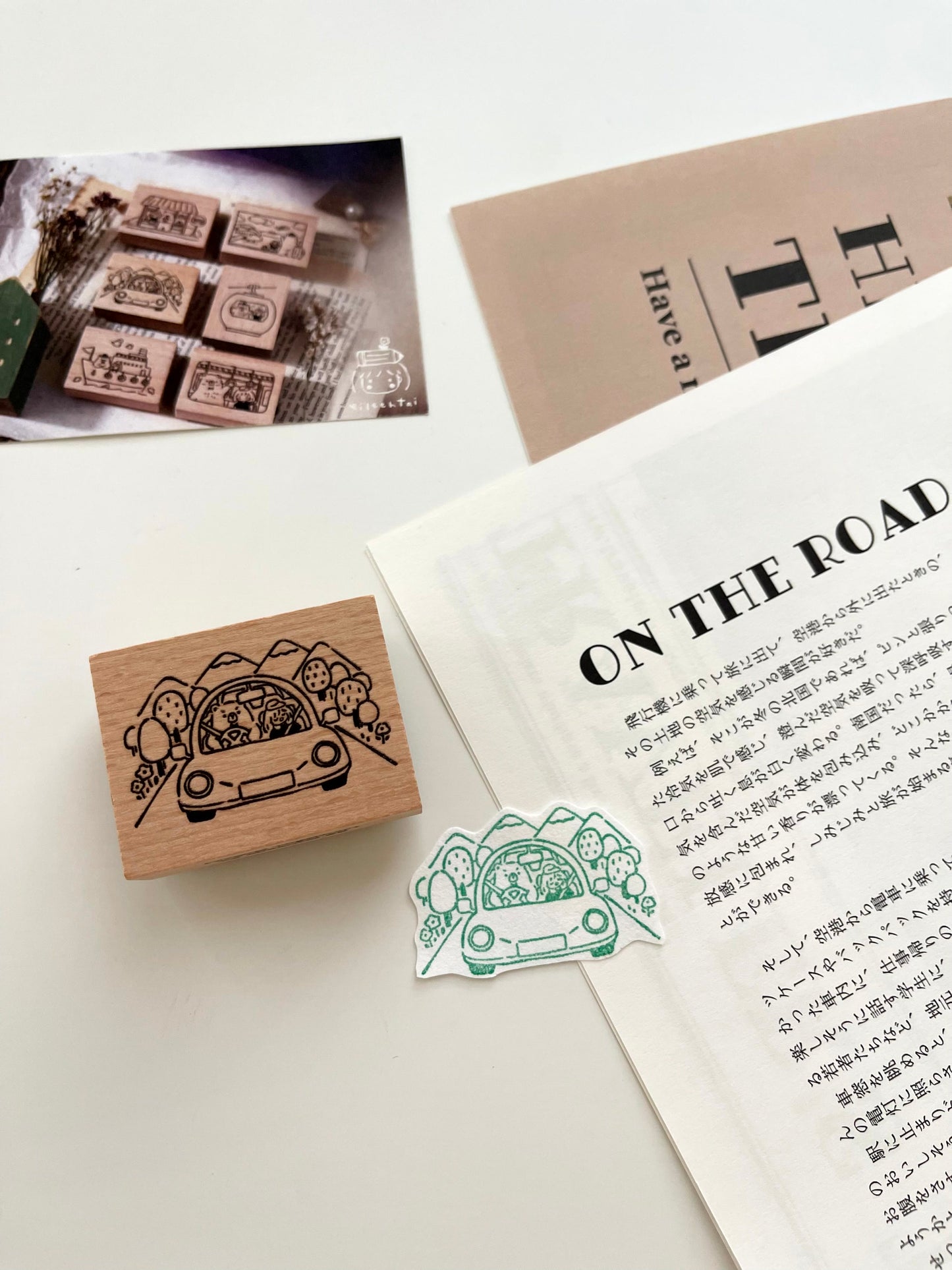 EileenTai.85 Bear & Girl Travel Together Rubber Stamps // 6 Options