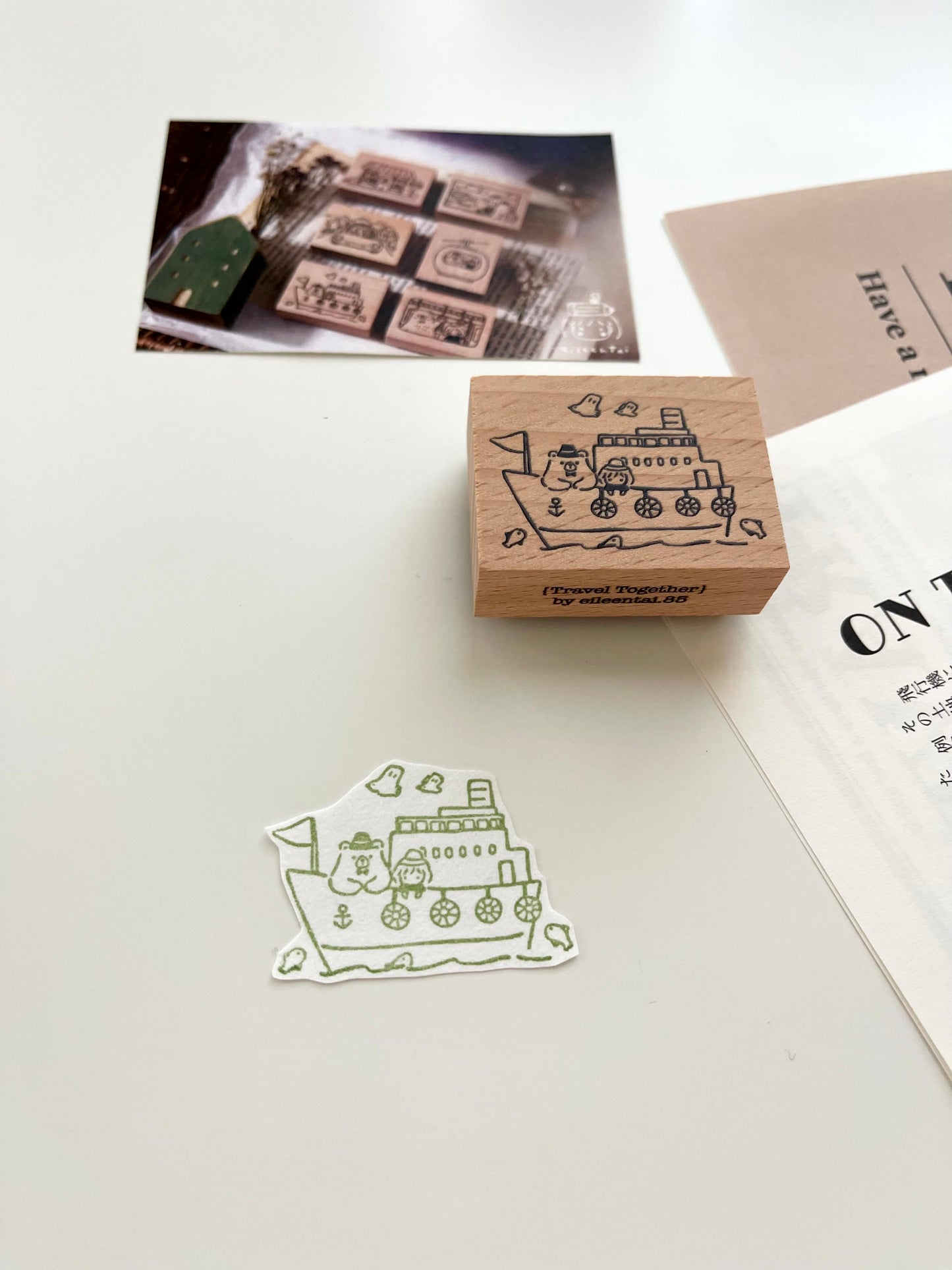 EileenTai.85 Bear & Girl Travel Together Rubber Stamps // 6 Options