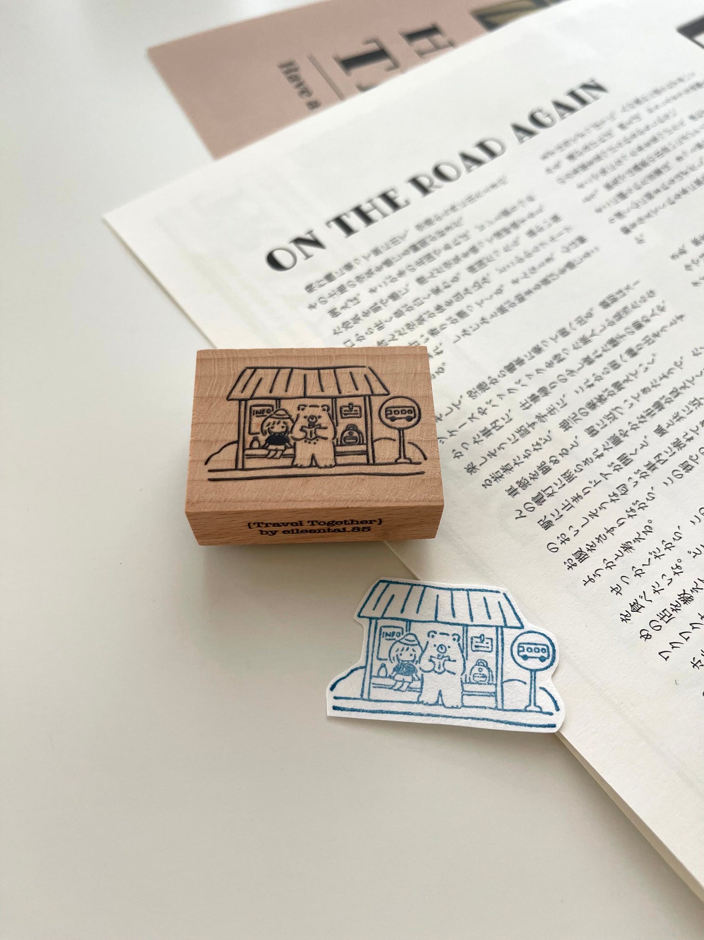 EileenTai.85 Bear & Girl Travel Together Rubber Stamps // 6 Options