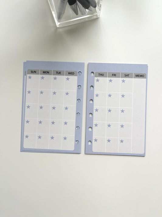 Jeongo Innerside A7 Refill Paper // Monthly Plan