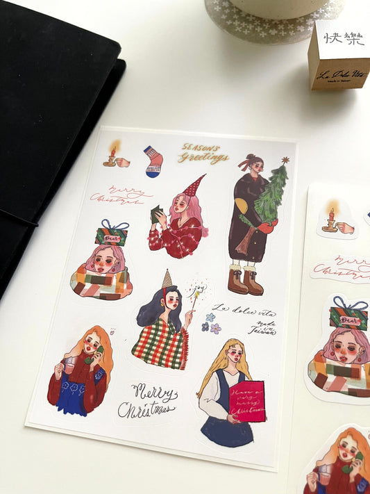 La Dolce Vita I Want to Give You a Star and a Forest Christmas Sticker Set