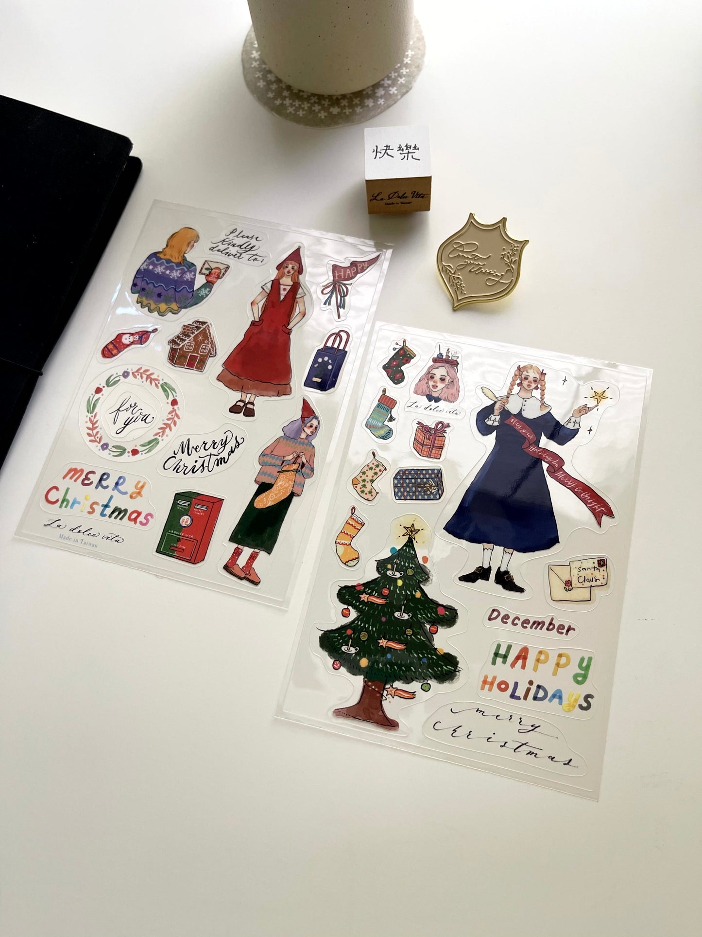 La Dolce Vita Merry Christmas Clear Sticker Set
