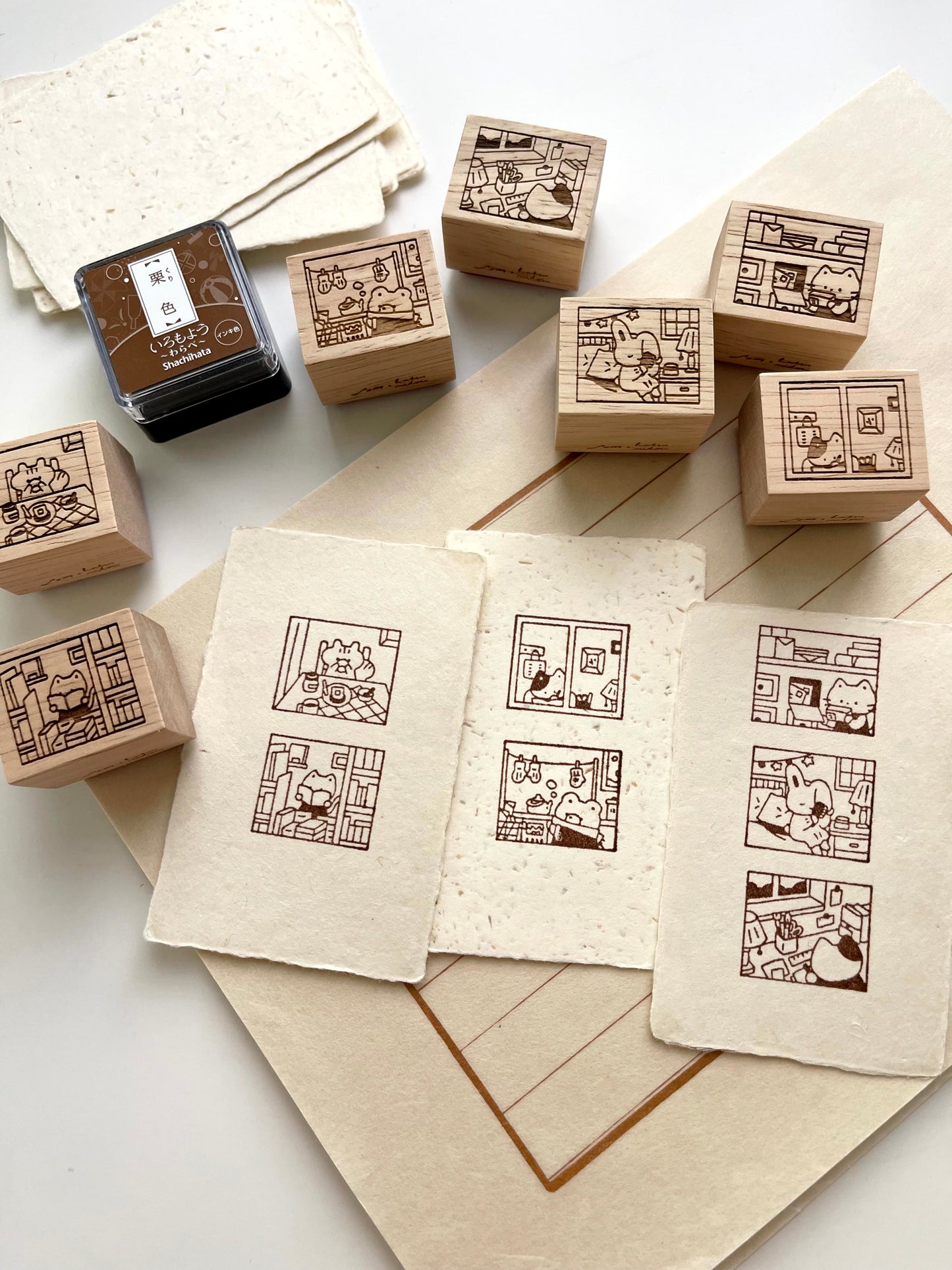 Hatsu Midori x Som Studio My Everyday Corner Wooden Stamps / 7 Designs