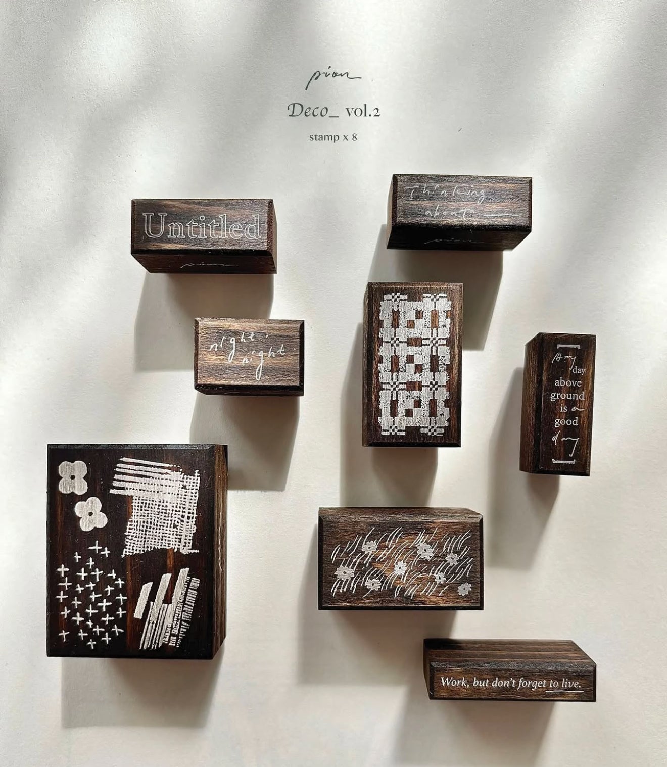 Pion Deco_vol.2 Rubber Stamps / 8 Designs