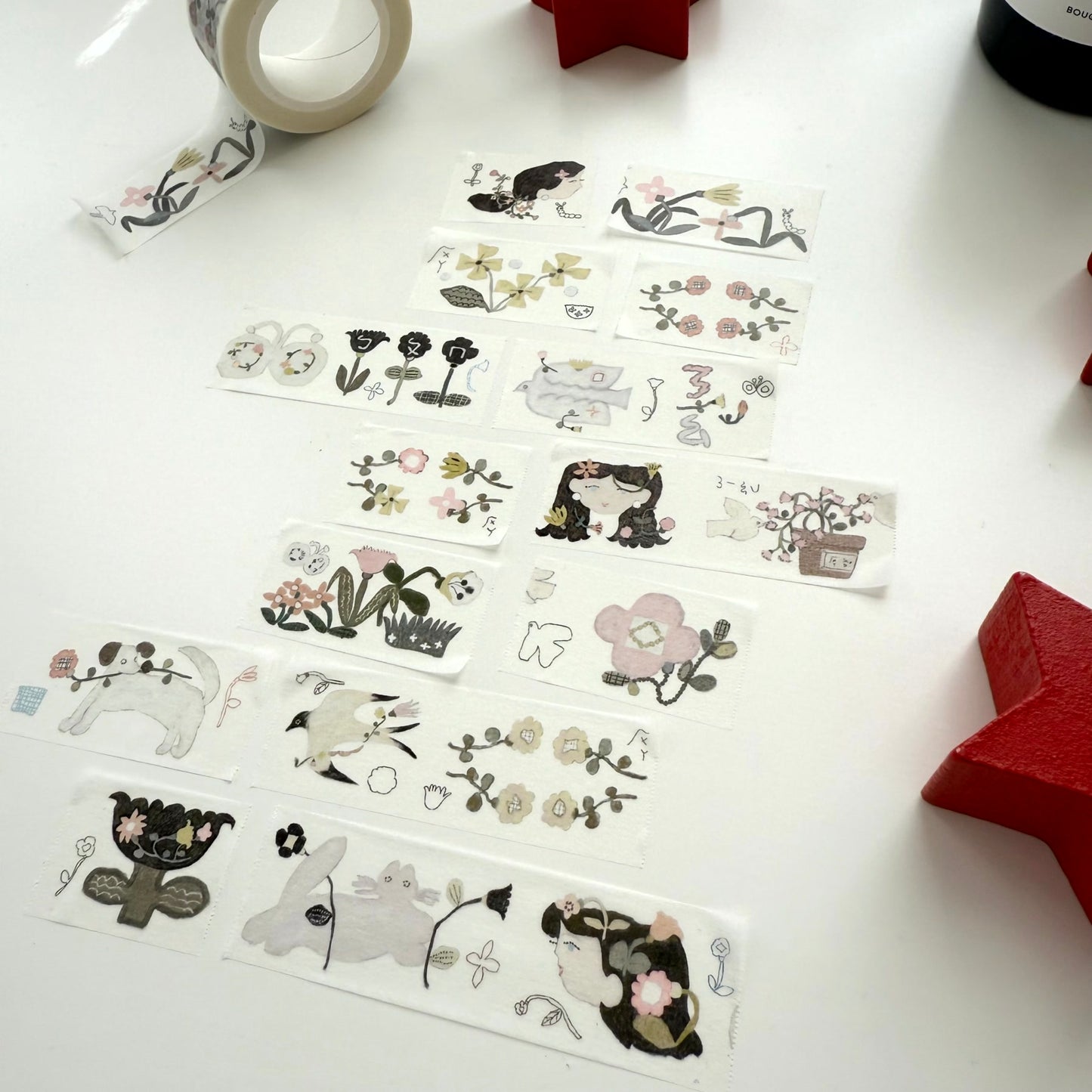 Misshoegg Flower Girl Washi Paper Tape