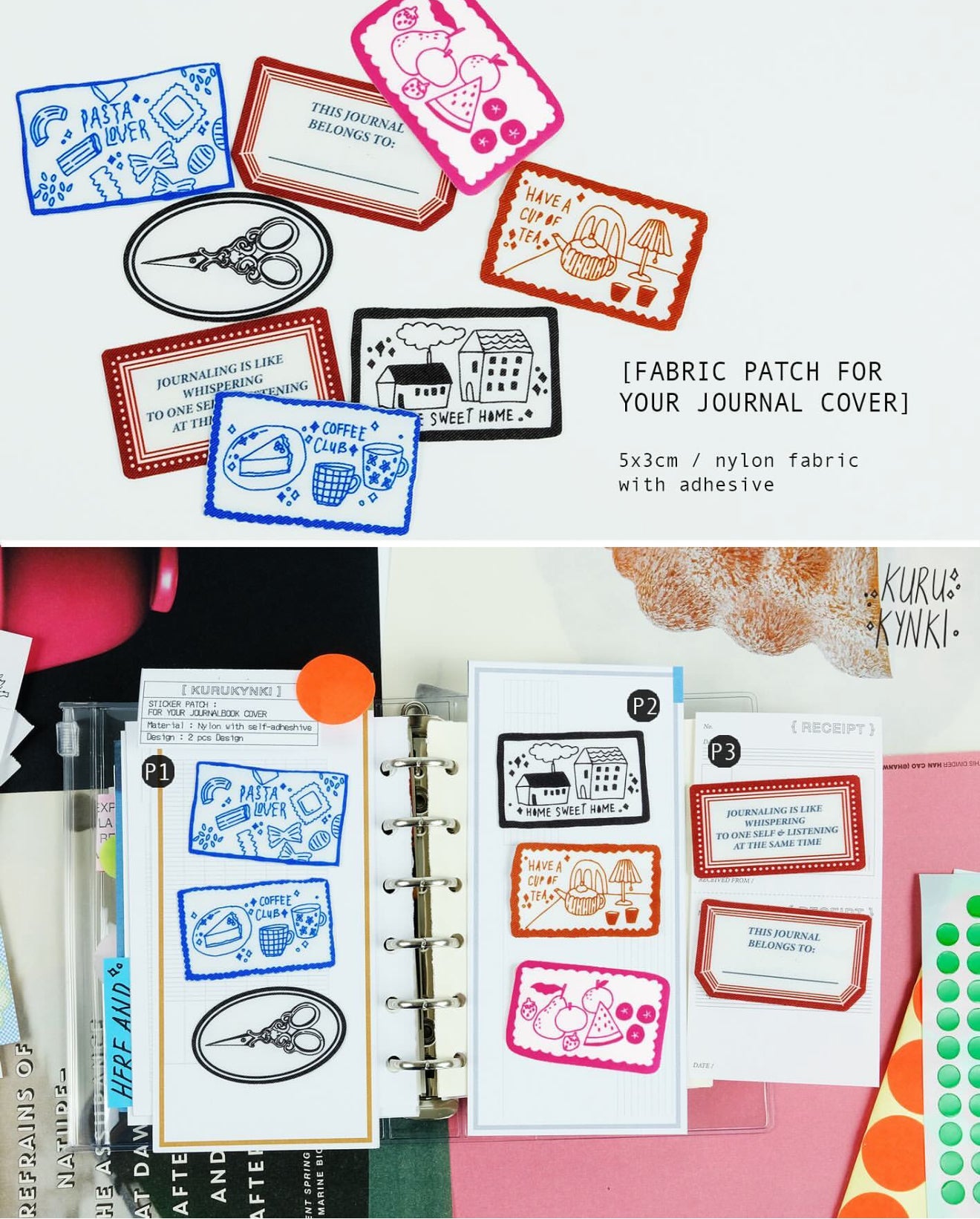 Kurukynki Fabric Sticker Patch / 3 Options