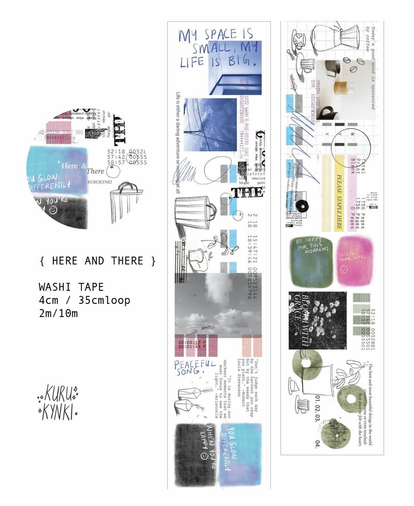 Kurukynki Here And There Washi Tape