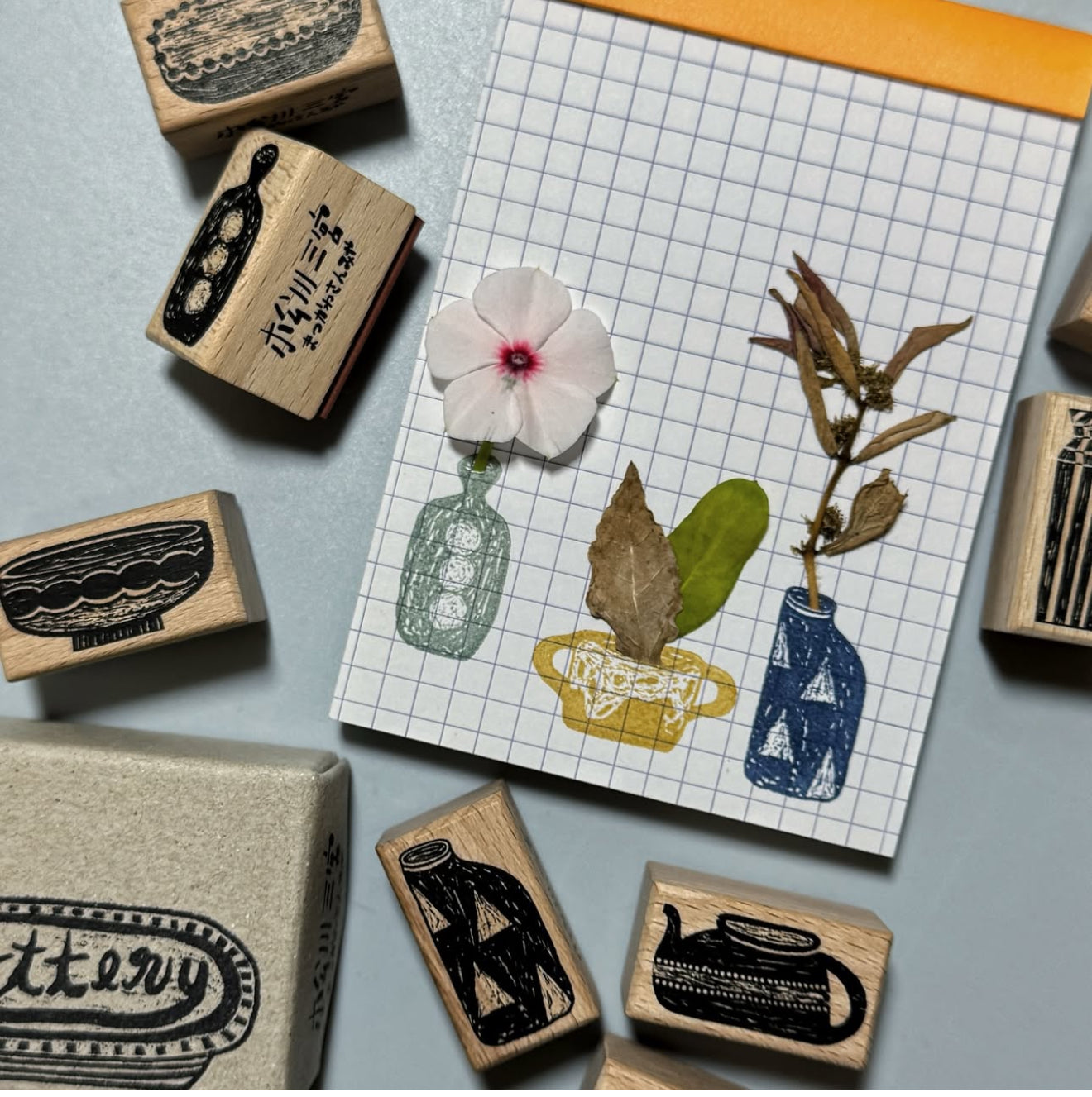 Pottery Rubber Stamp Set
