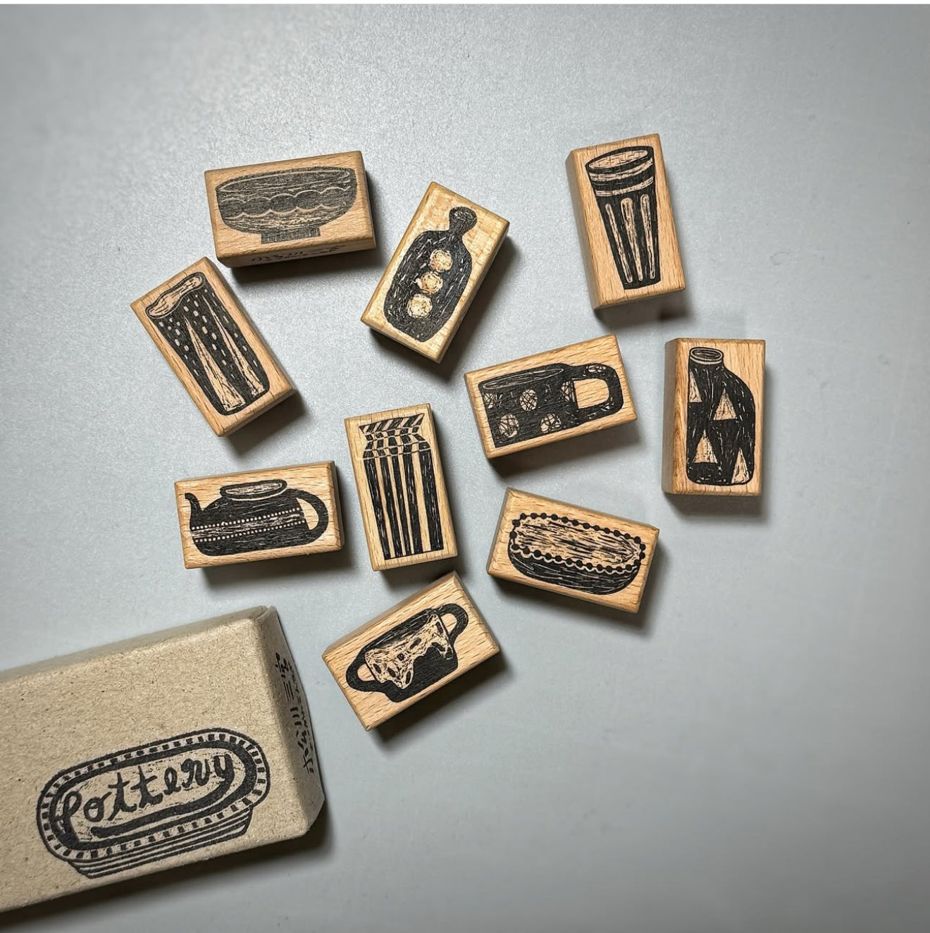Pottery Rubber Stamp Set
