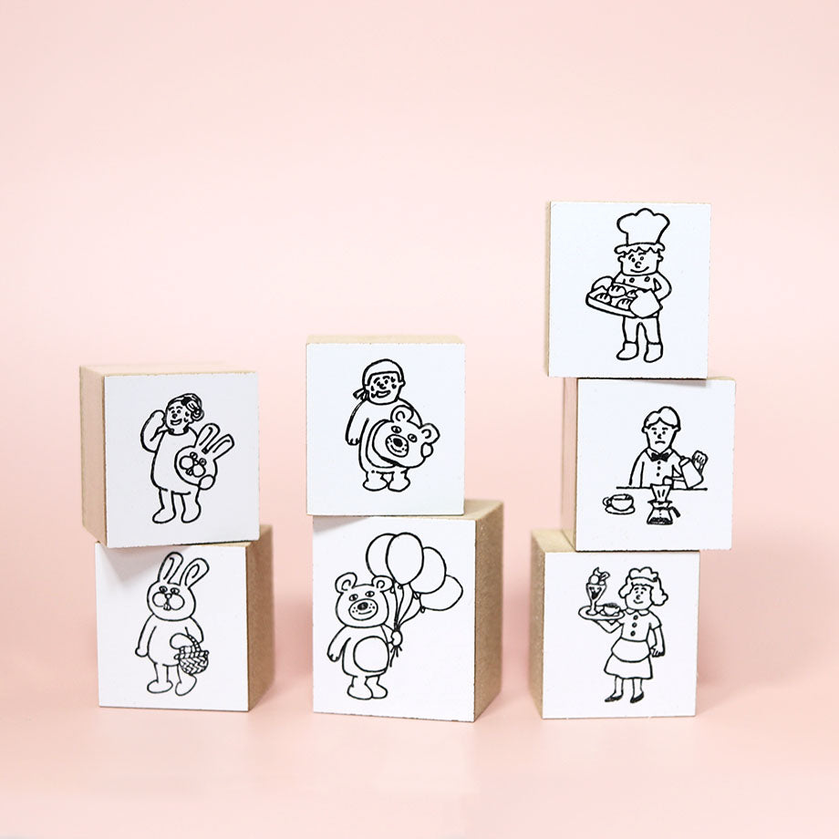 36 Sublo Walks of Life Rubber Stamp / 7 Designs