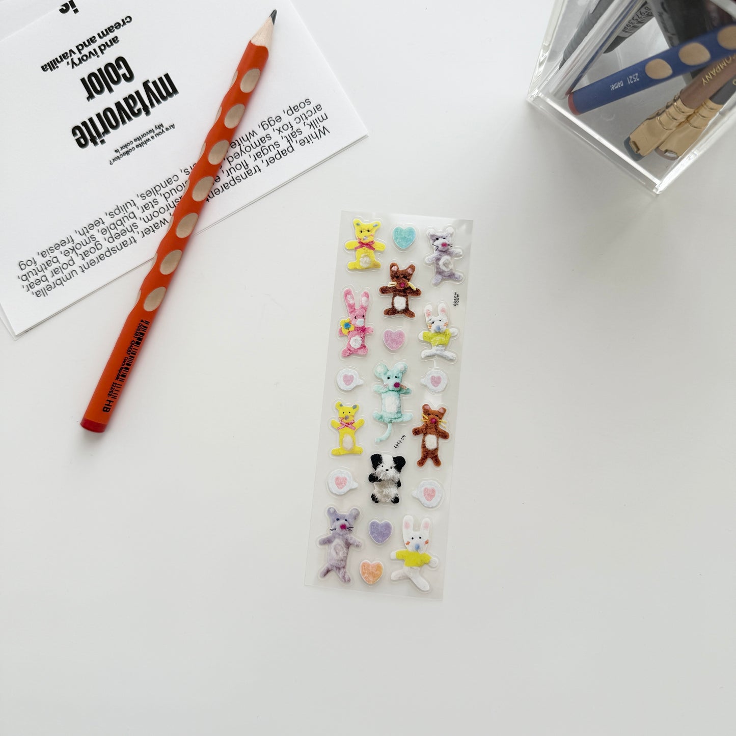Sosomroom Fluffy Doll Transparent Sticker