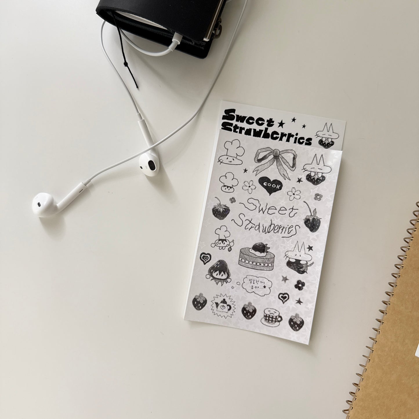 Jeongo Innerside Drawing Sticker // Sweet Strawberries