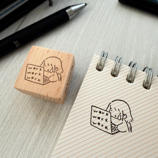 Msbulat 2026 Summer New Rubber Stamp / Work Work Work