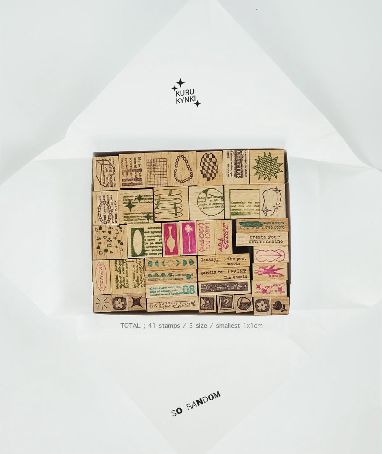 Kurukynki 2025 Summer SO RANDOM Rubber Stamp Set / 9 Options