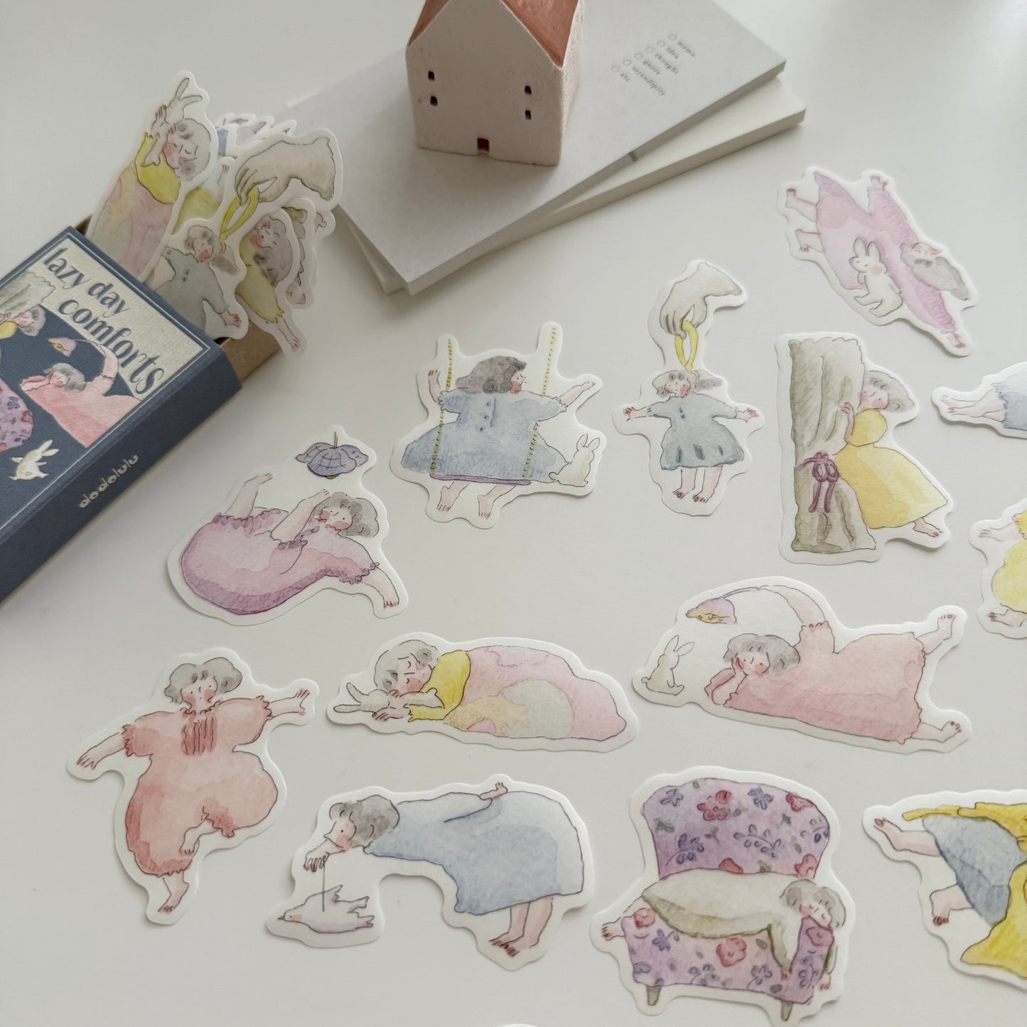 Dodolulu Lazy Day Comforts Die-cut Matchbox Stickers