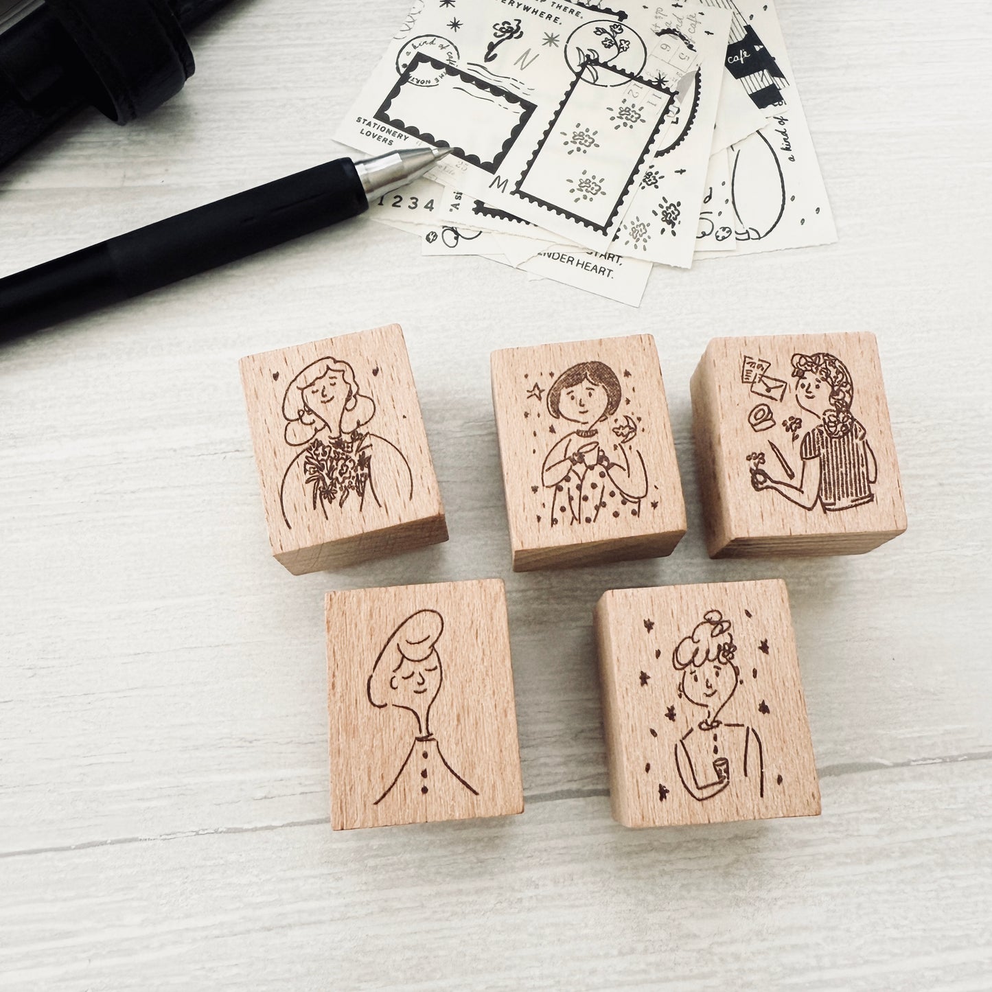 A Kind of Café 2025 Taiwan Illustration & Stationery Fest Limited Mademoiselle Stamp Set