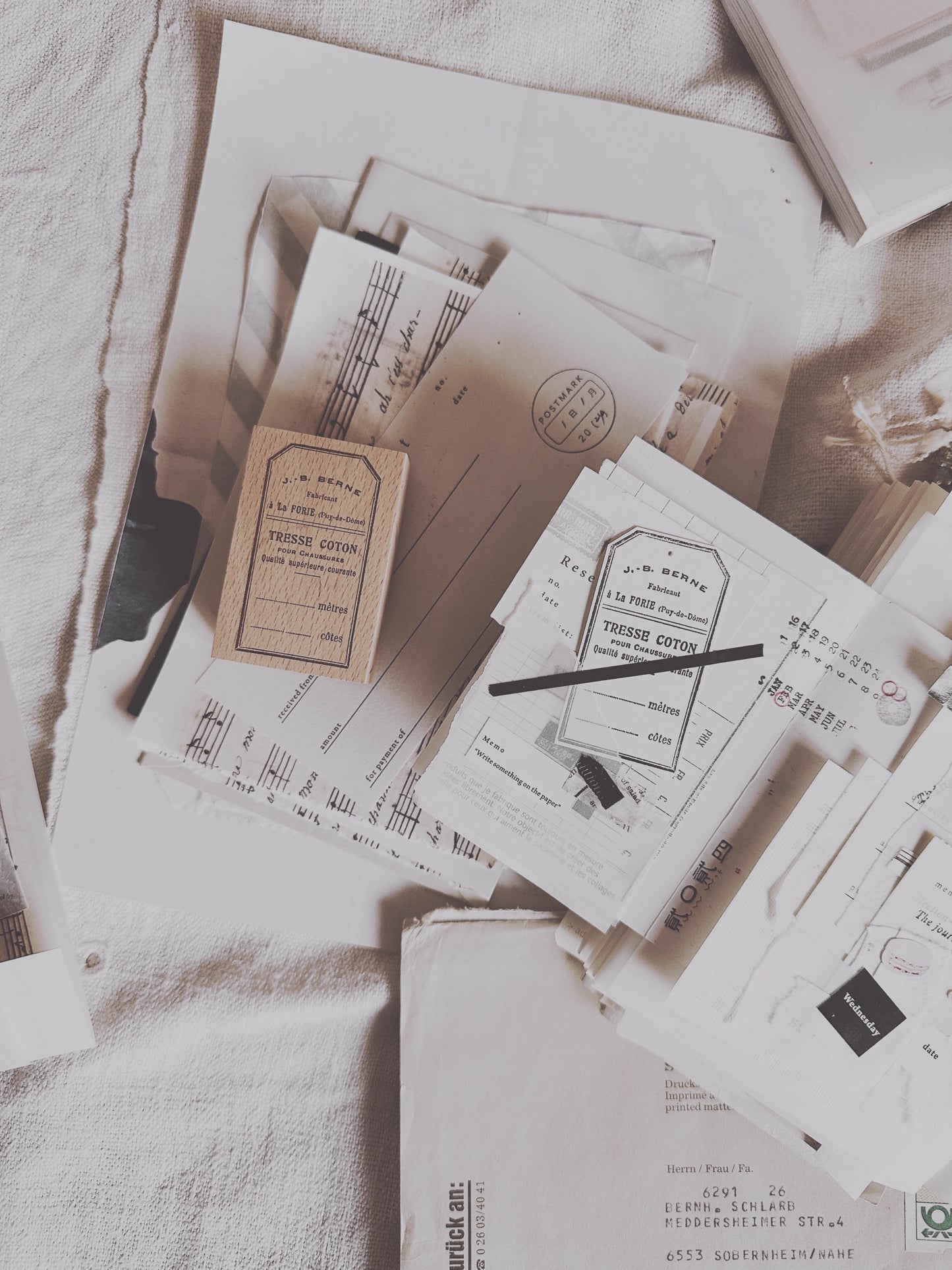 Penny Fei Vintage Tags & Postmarks Rubber Stamps / 7 Designs