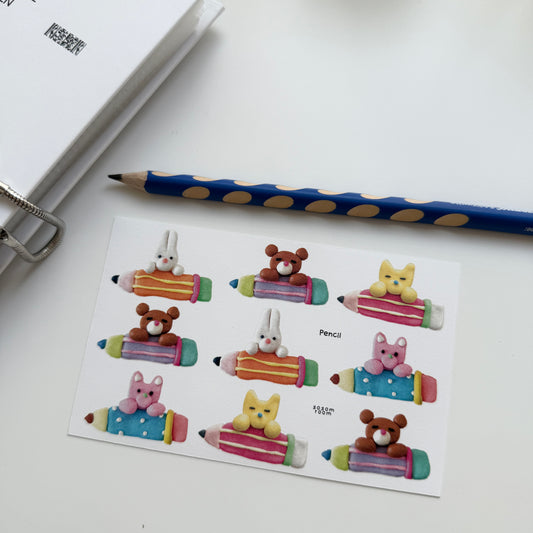 Sosom Room Pencil Sticker Sheet
