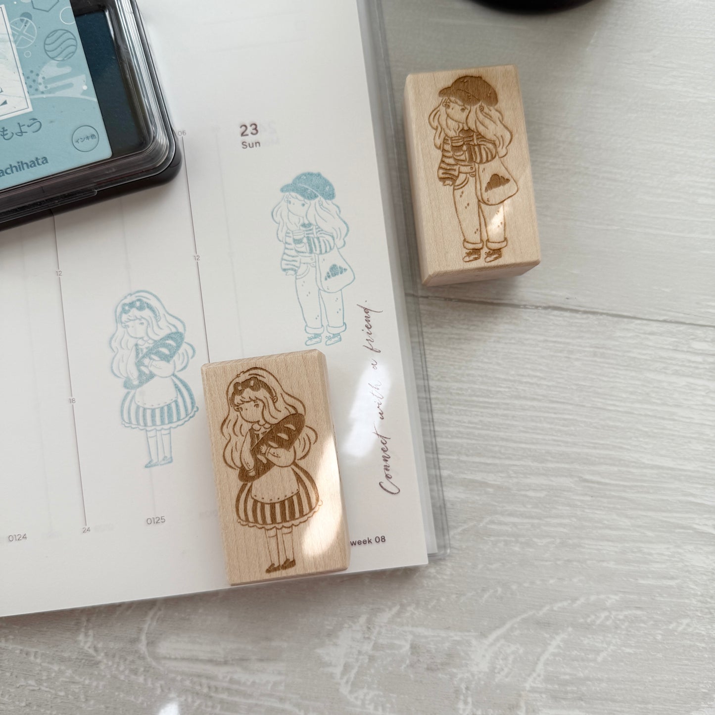 Sho Littlehappiness Bread Girl Rubber Stamp / 2 Designs