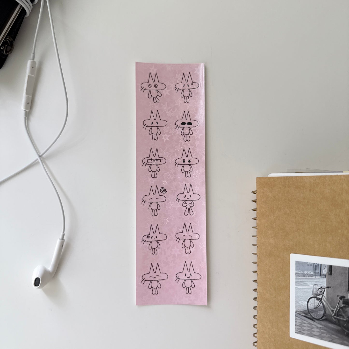 Jeongo Innerside Cat Sticker // Pink