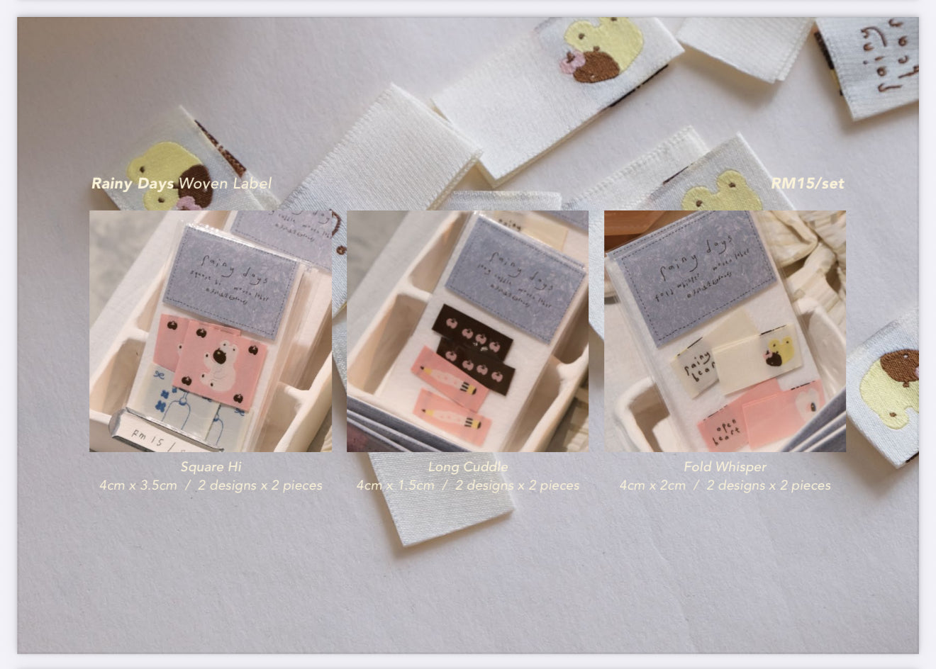 Bighands Rainy Day Series Woven Label / 3 Designs