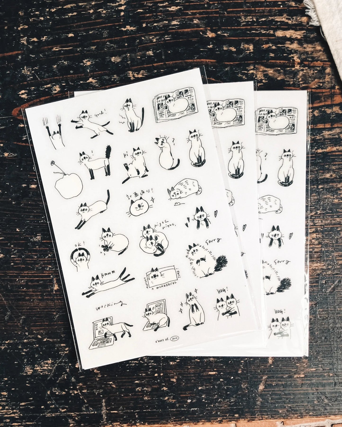 Somesortof.fern Little Black Faces Transfer Sticker Pack
