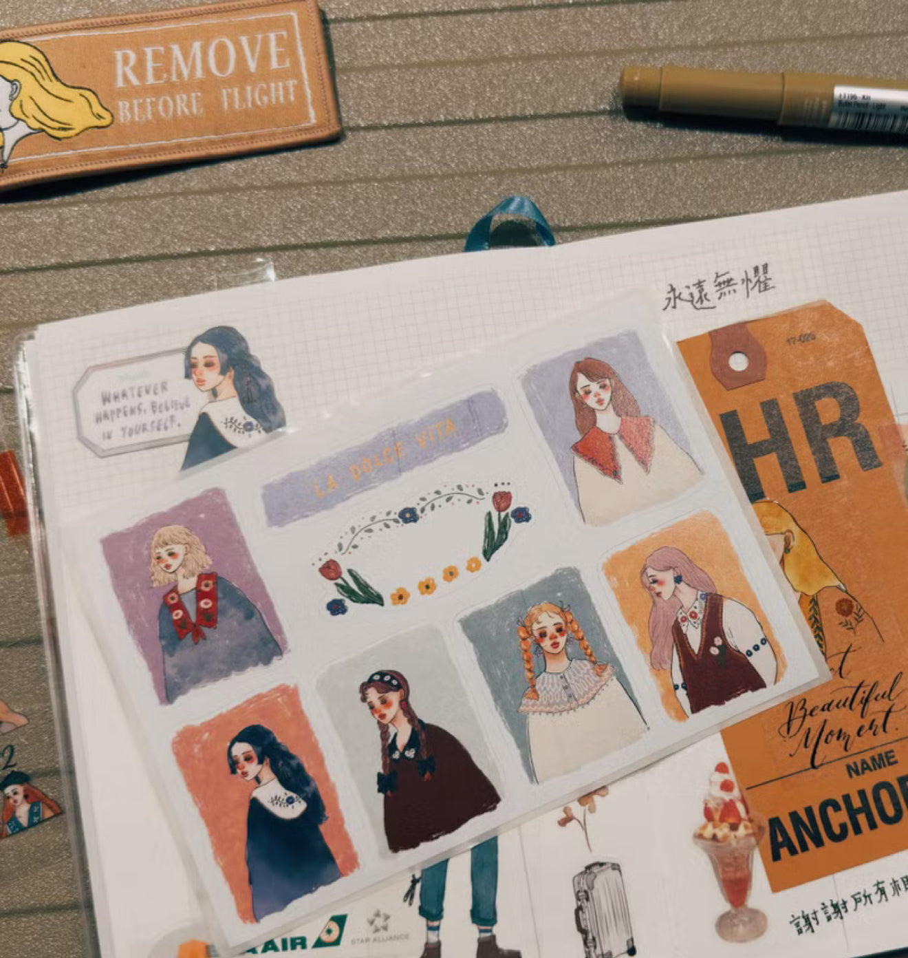 La Dolce Vita Women Portrait Sticker Set