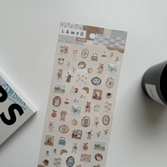 MIND WAVE Lampo Mini Sticker | Morning with bear