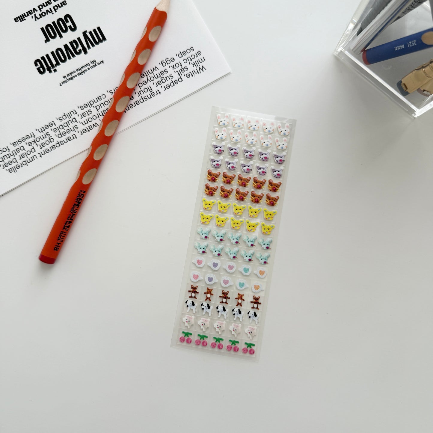 Sosomroom Fluffy Doll Mini Transparent Cube Sticker (B)