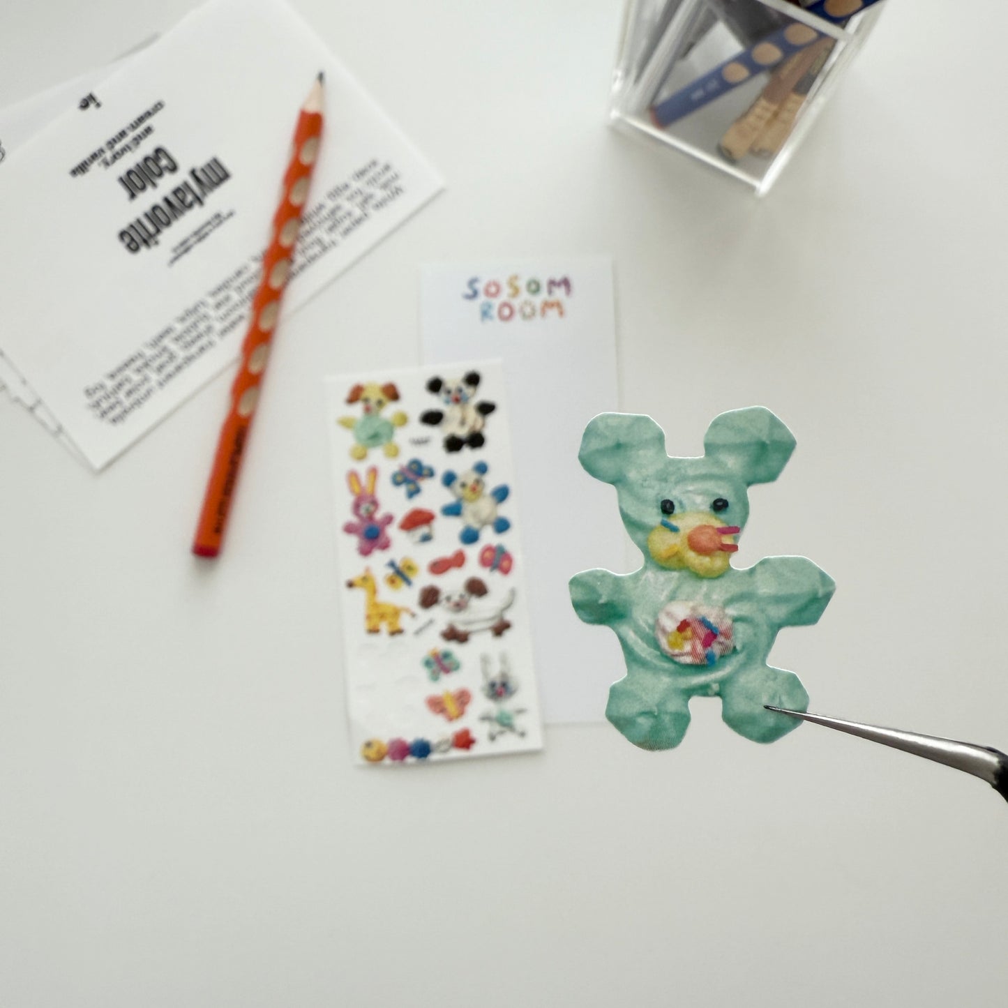 Sosomroom Handmade Clay Animal Sticker Sheet (B)