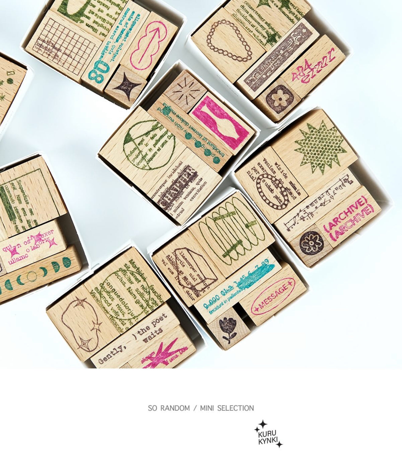 Kurukynki 2025 Summer SO RANDOM Rubber Stamp Set / 9 Options