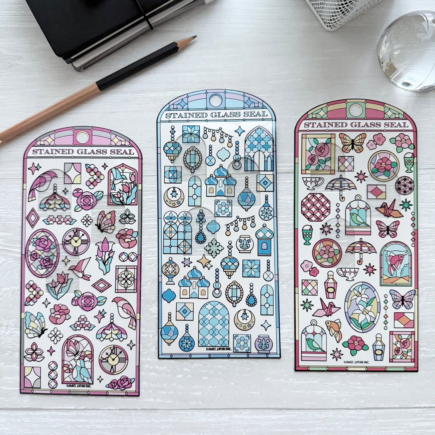 Kamio Japan Stained Glass Sticker / 3 Designs