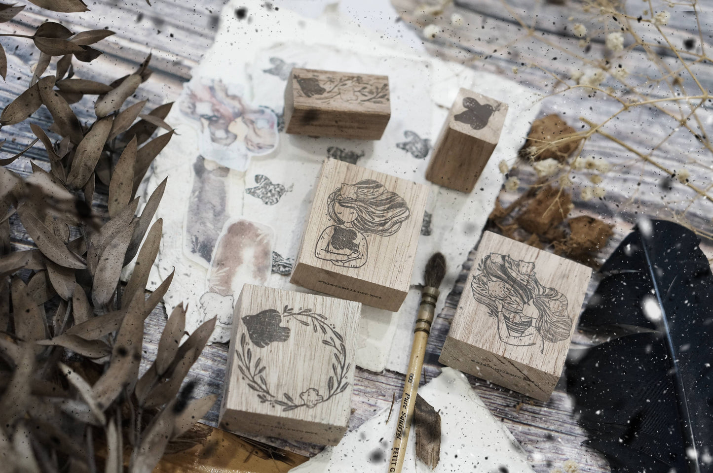 Black Milk Project Bird Series II Rubber Stamp // Birds Ornate