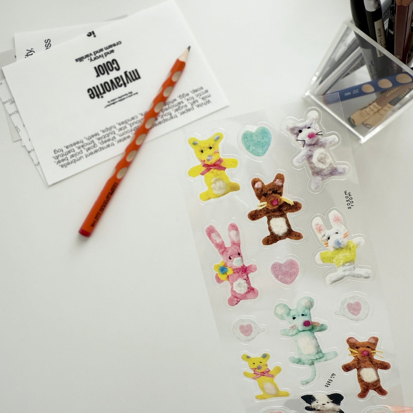 Sosomroom Fluffy Doll Transparent Sticker