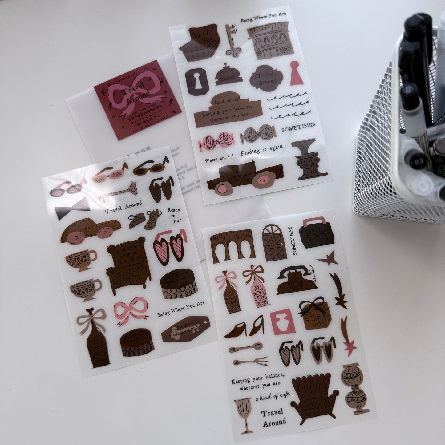 A Kind of Cafe Travel Around Transfer Sticker Pack
