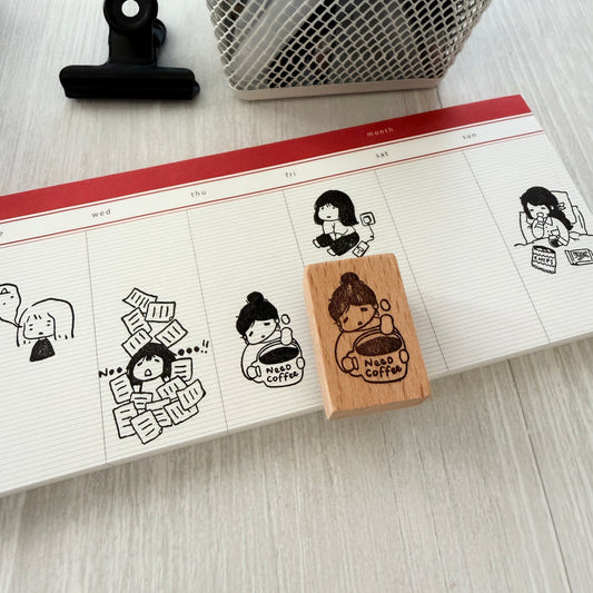Msbulat 2026 Summer New Rubber Stamp / Need Coffee