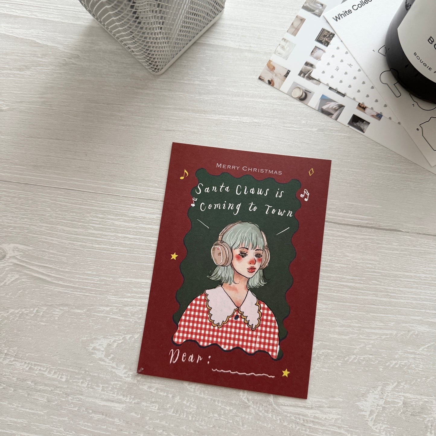 La Dolce Vita Music Girl Christmas Postcard