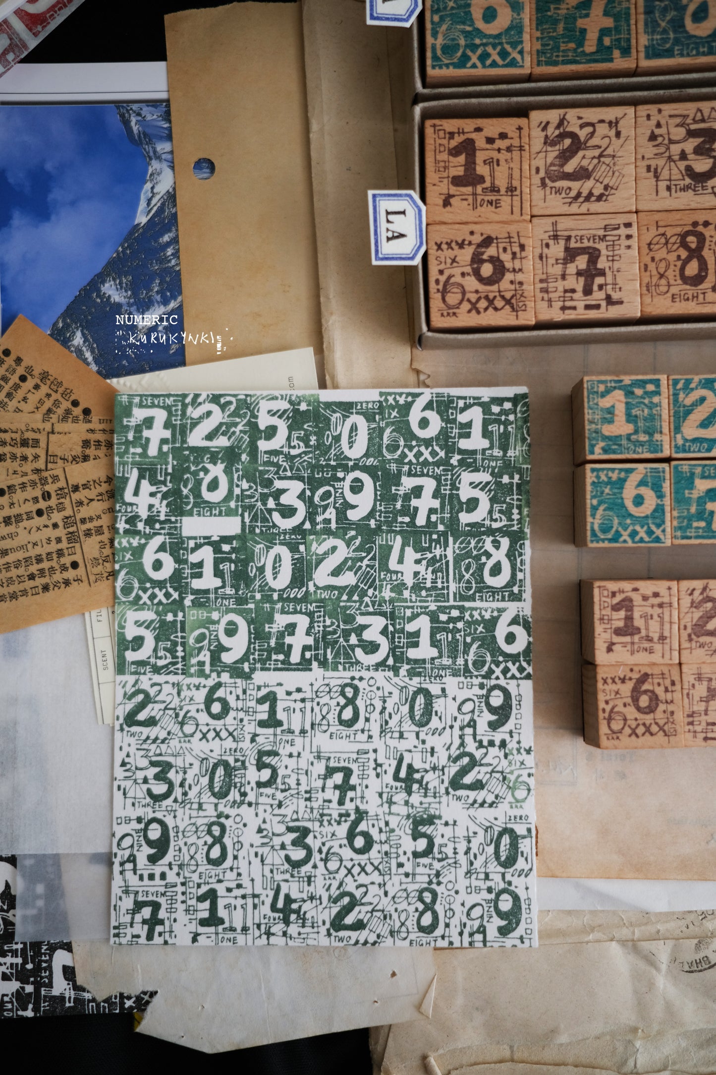 Kurukynki Numeric Rubber Stamp Set // Large